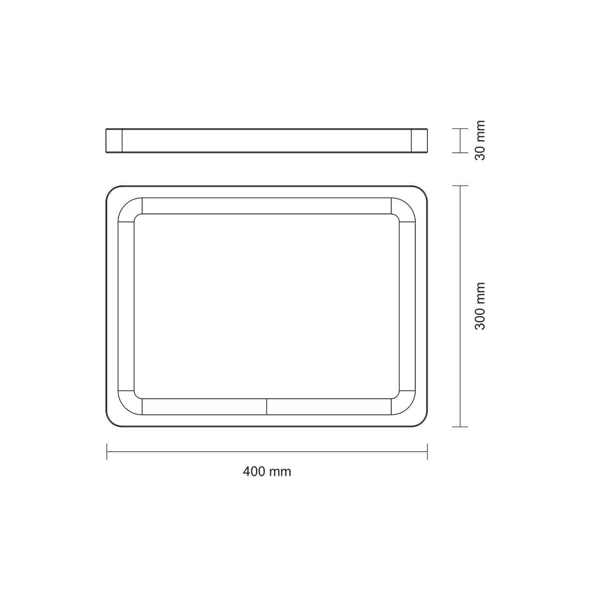Grilio lenta su rankena ir grioveliu iš FSC tikmedžio su mineralinės alyvos apdaila, 40x30 cm