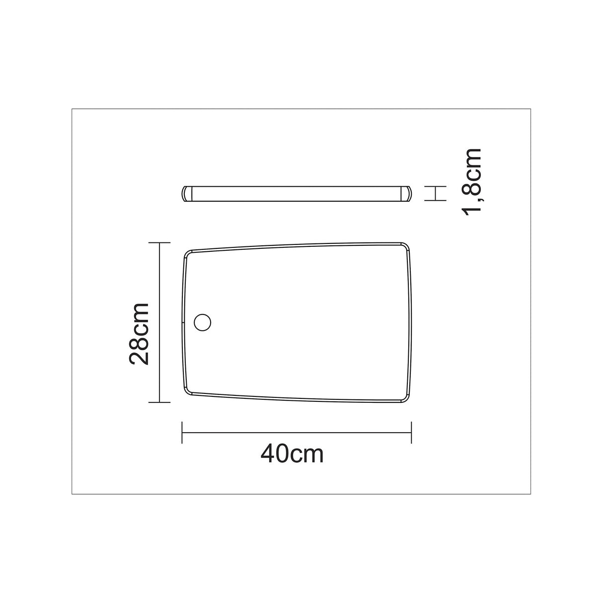 FSC pjaustymo lentelė, 40x27 cm, tikmedžio