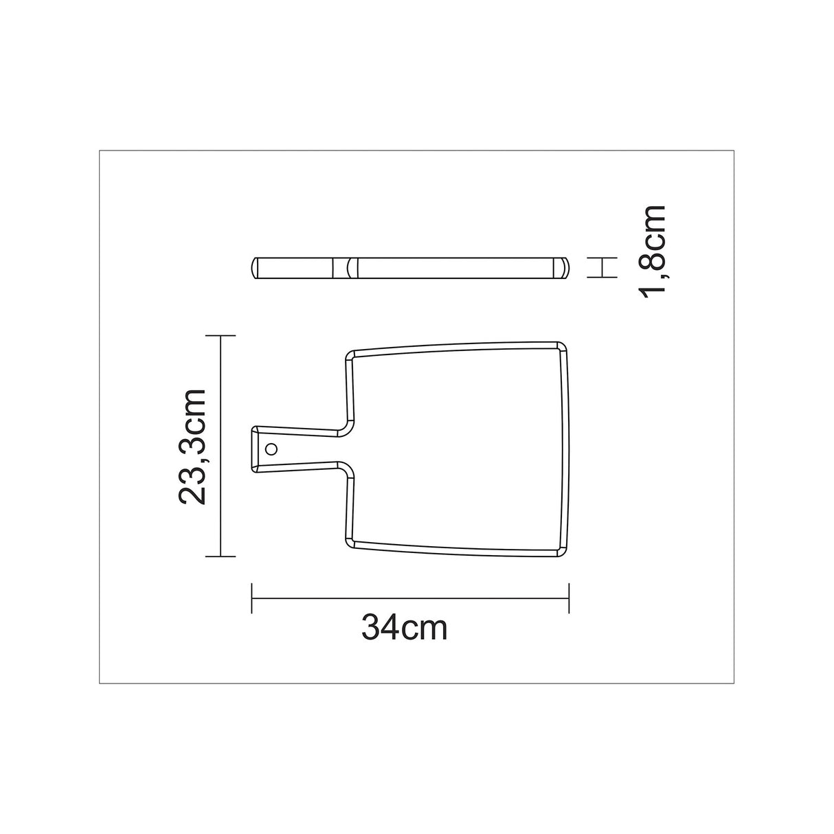 Tīkkoka koka servēšanas dēlis, griešanas dēlis, 34 x 23 x 1,5 cm
