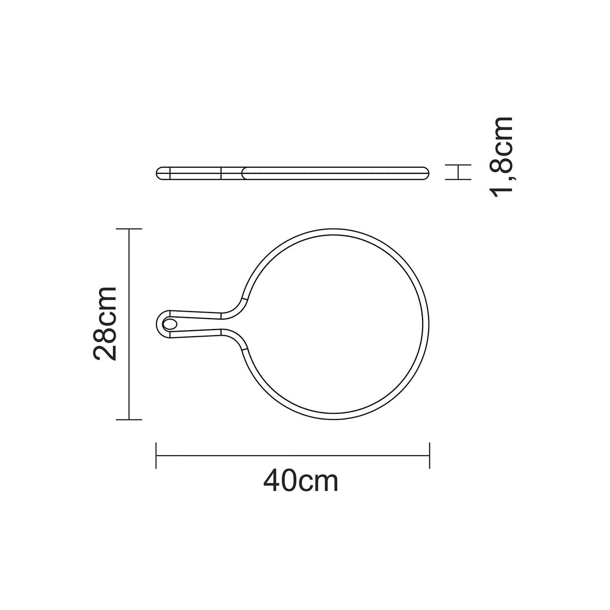 Provanso apvali picos lenta iš FSC tikmedžio, matmenys