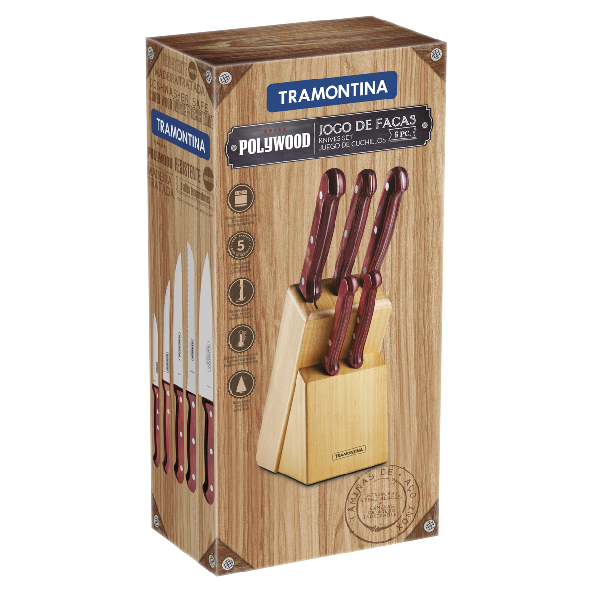 Tramontina POLYWOOD 6 dalių peilių rinkinys