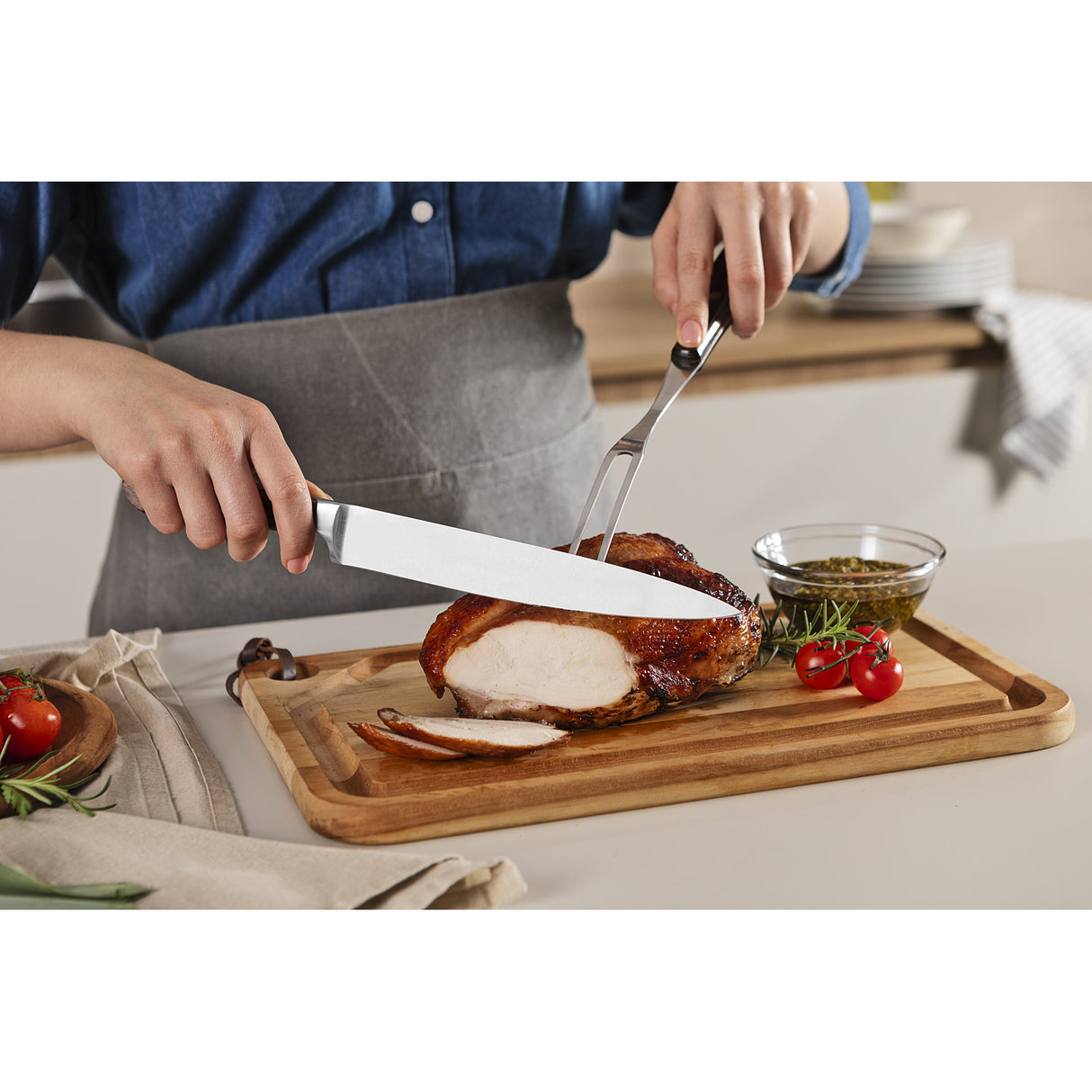 8 colių universalus peilis iš šimtmečio medienos