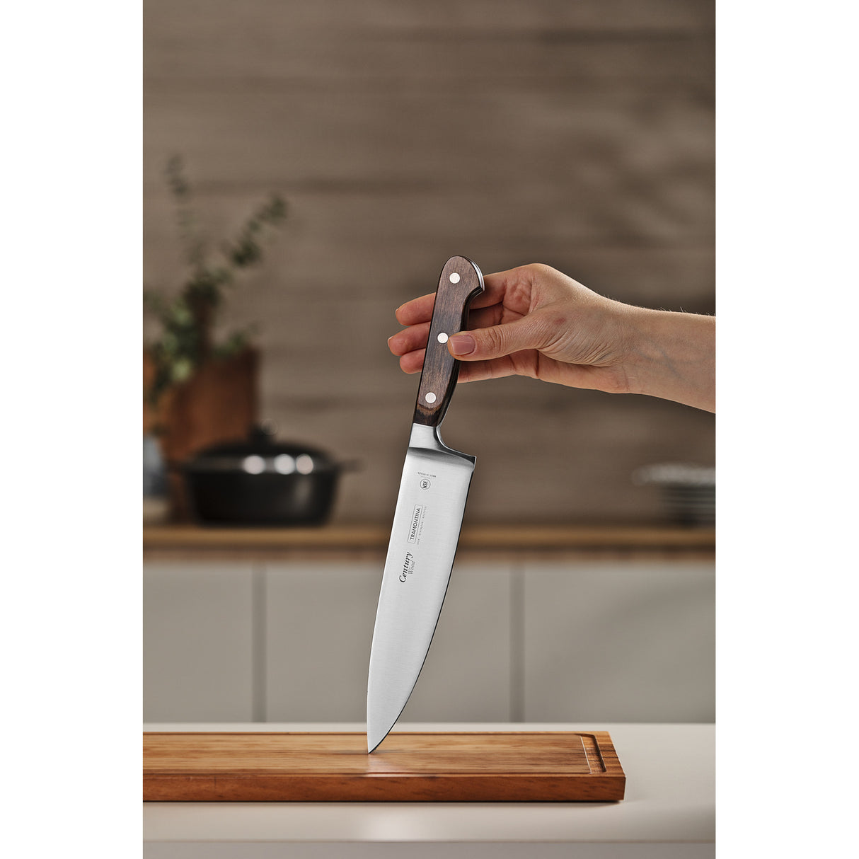 8 colių virėjo peilis, pagamintas iš šimtmečio medienos