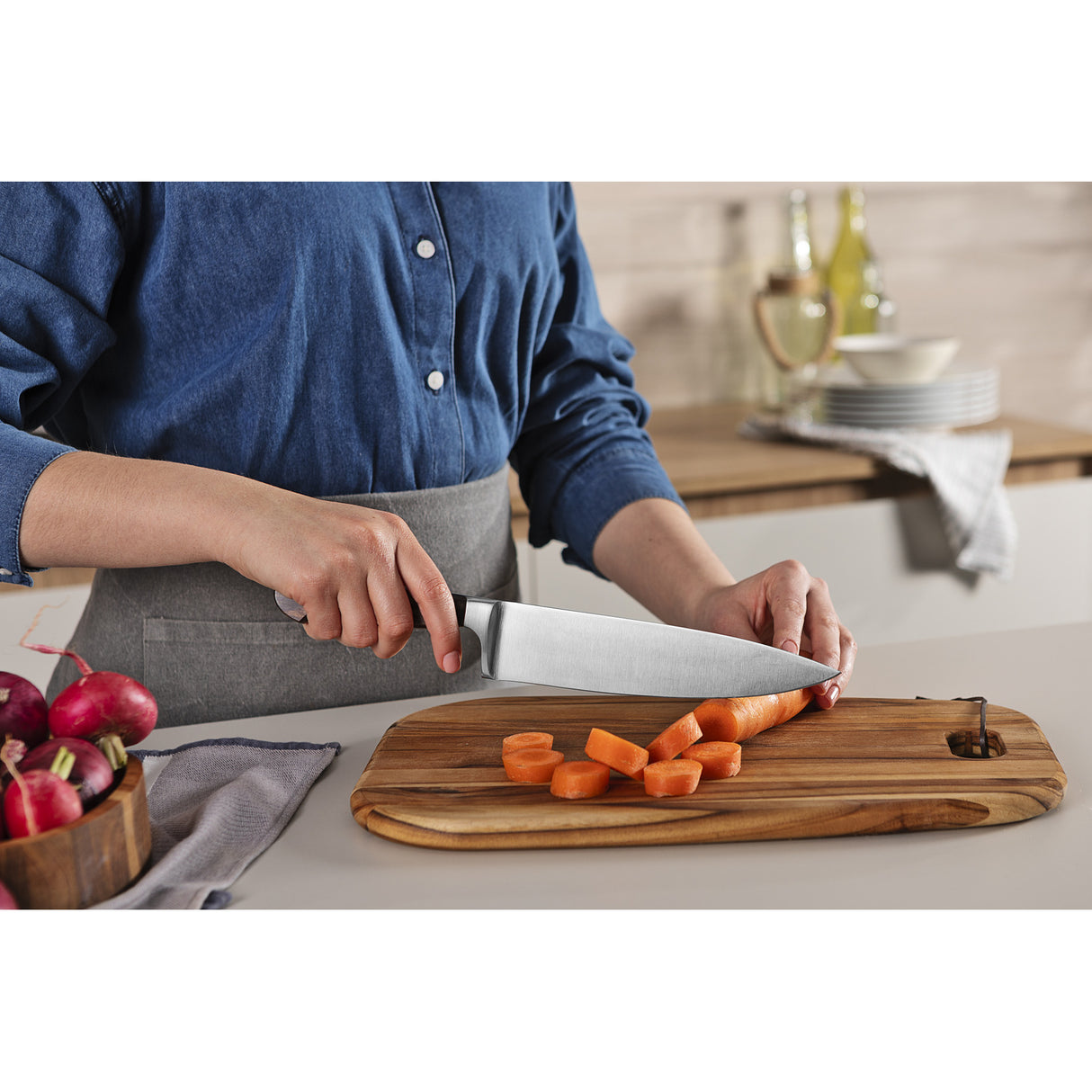 8 colių virėjo peilis, pagamintas iš šimtmečio medienos