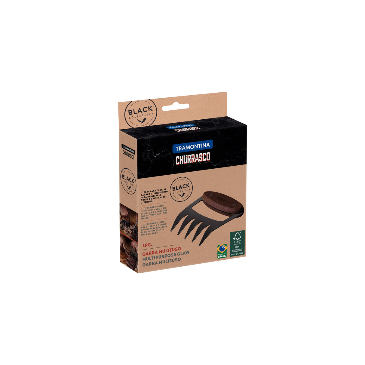 MULTIPURPOSE CLAW CHURRASCO, BLACK