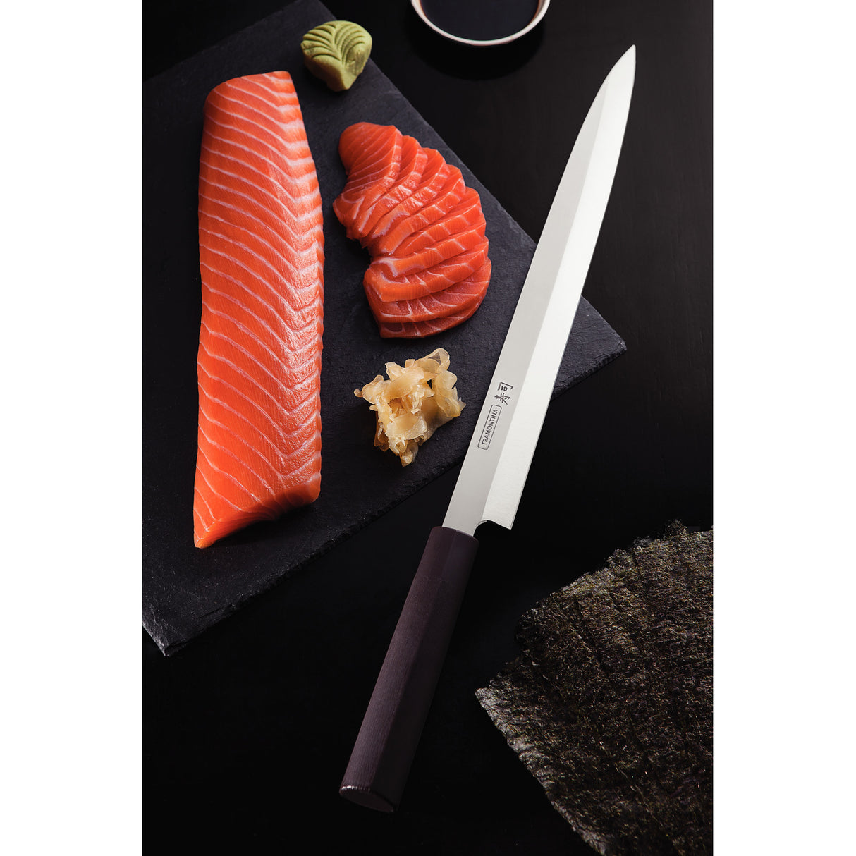 聽 聽SUSHI YANAGIBA KNIFE 13'', ruda rankena