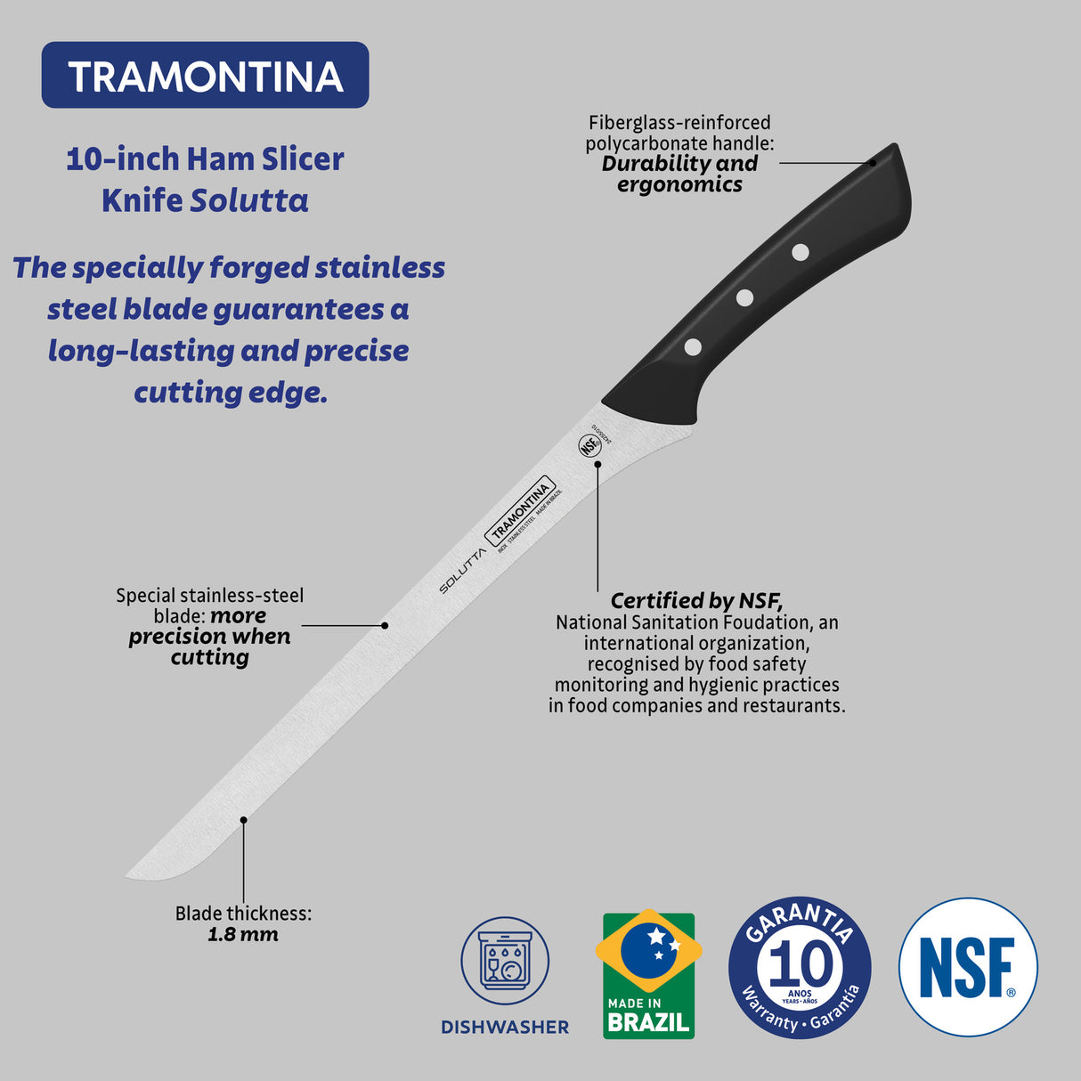SOLUTTA 10'' ham knife