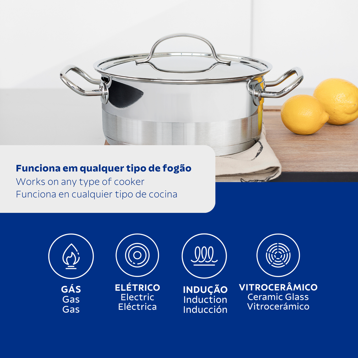 Professional, 24 cm 6,1 L nerūsējošā tērauda dziļais katls