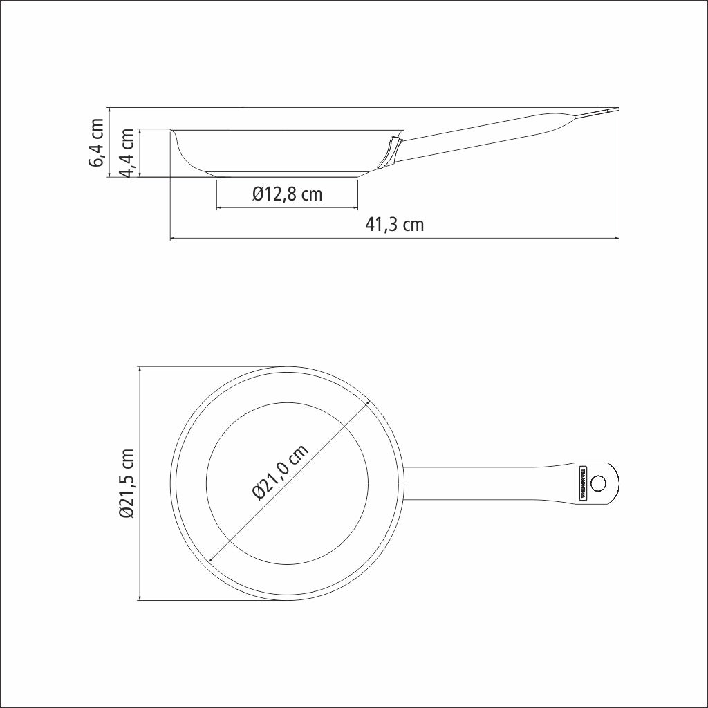 „Tramontina Professional“ negili nerūdijančio plieno keptuvė su ilga rankena ir trijų sluoksnių dugnu