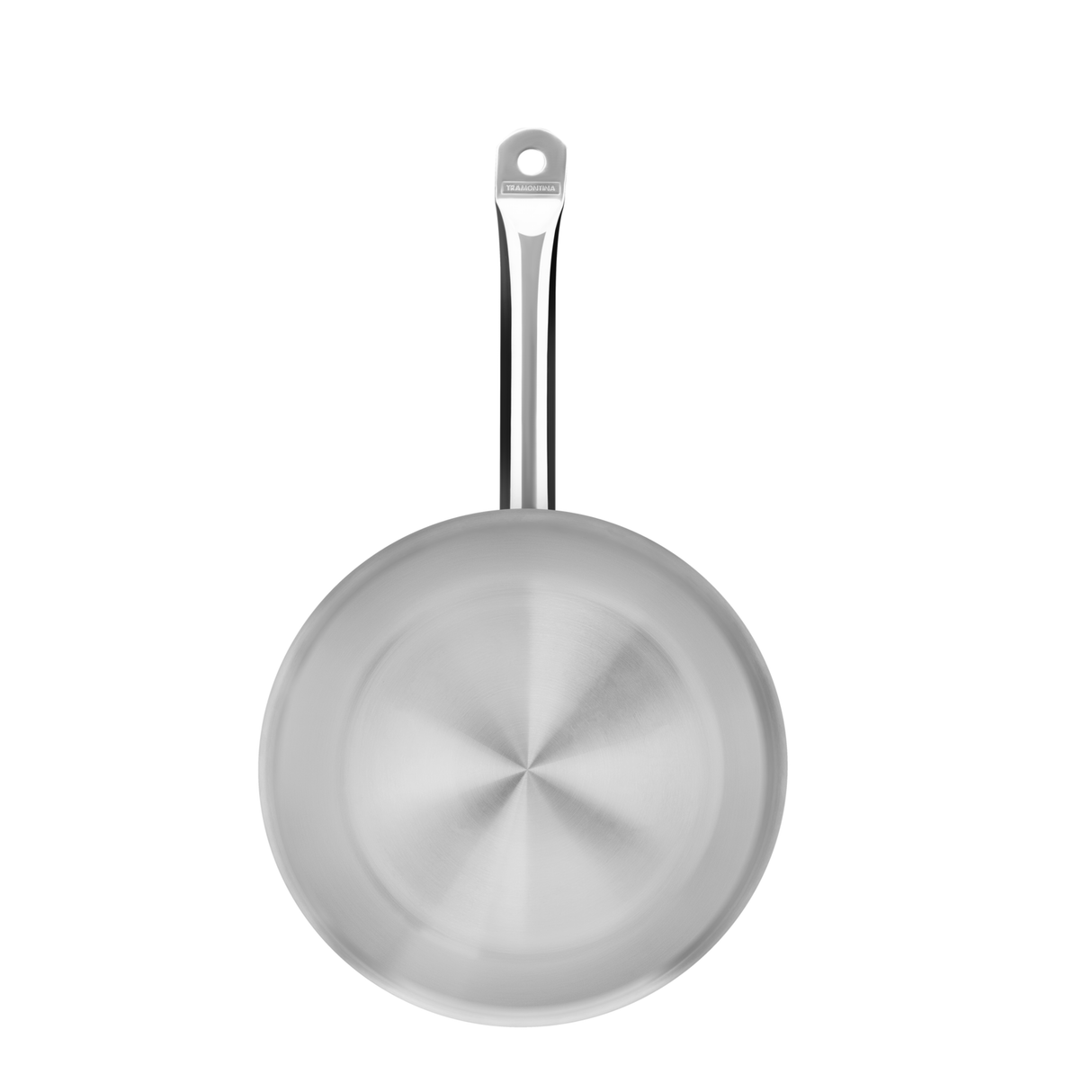 „Tramontina Professional“ negili nerūdijančio plieno keptuvė su ilga rankena ir trijų sluoksnių dugnu