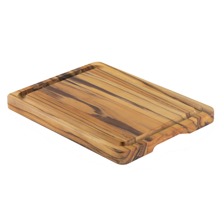 Premium grila dēlis ar rokturi no FSC sertificēta tīkkoka, ar ērtu gropi un izturīgu minerāleļļas apdari, 40x30 cm