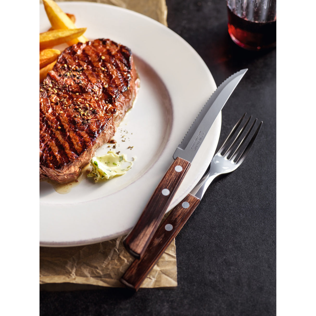 POLYWOOD FLATWARE SET BROWN, 12PCS.