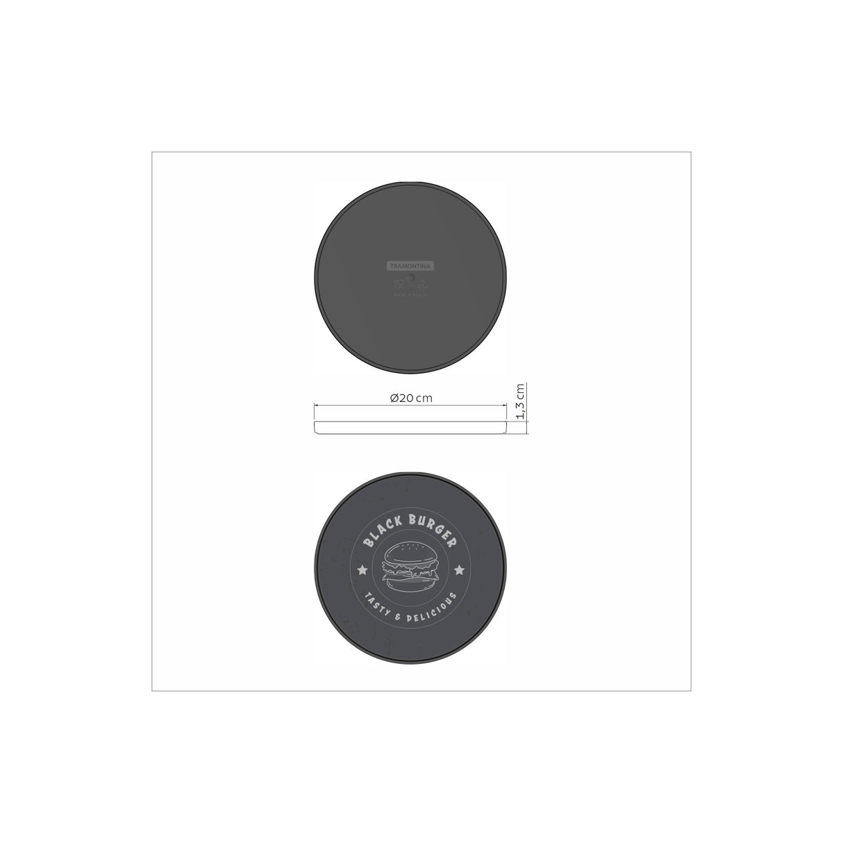 BURGER  PLATE, GREY