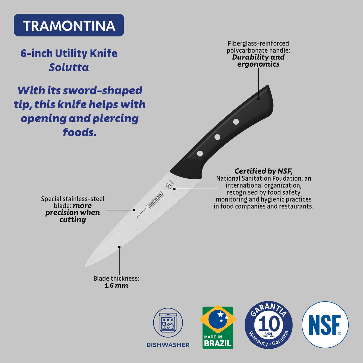 SOLUTTA 6'' utility knife