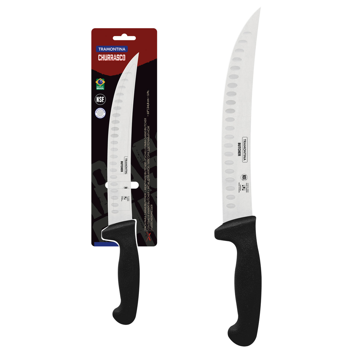 10'' MEAT KNIFE BUTCHER, BLACK
