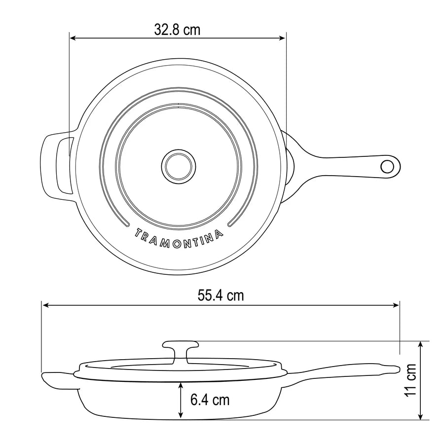 Mėlyna emaliuota ketaus keptuvė su dangčiu, 30 cm – 3,8 l