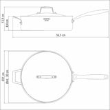 Tramontina Grano 30 cm 5.6 L stainless steel frying pan with tri-ply body, lid and long handle